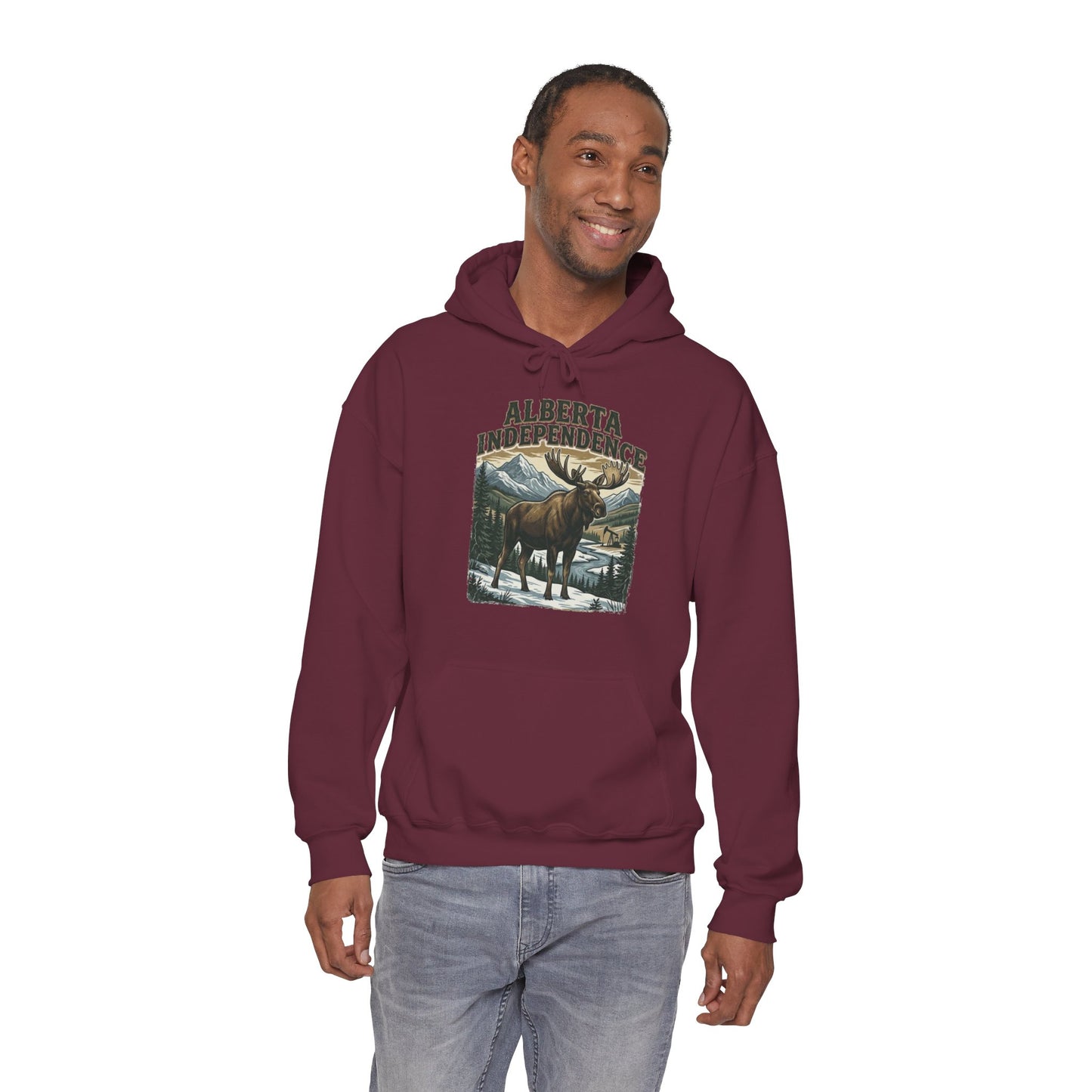 Alberta Independence Moose Hoodie — Supporting Alberta Independence with Bull Moose Design