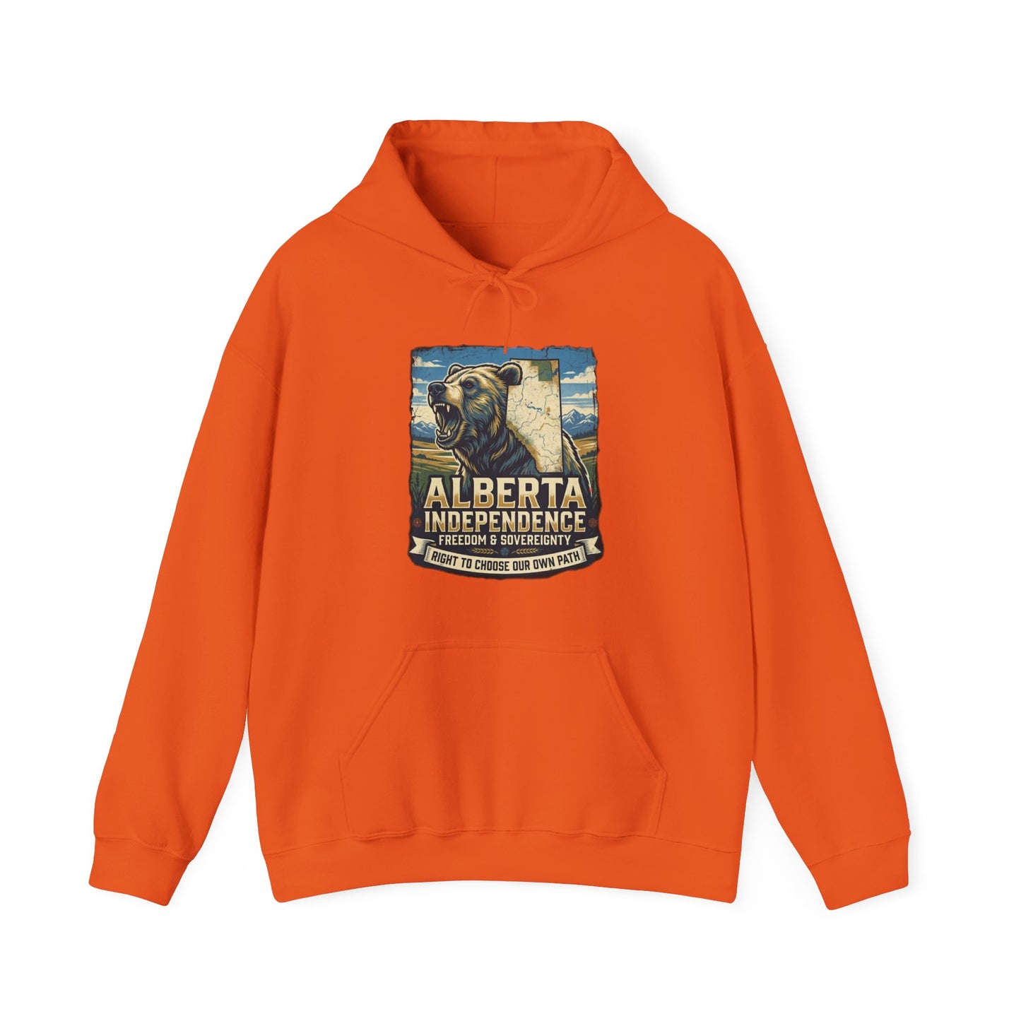 Alberta Grizzly Hoodie — Support Alberta Independence (Bear + Province Outline)