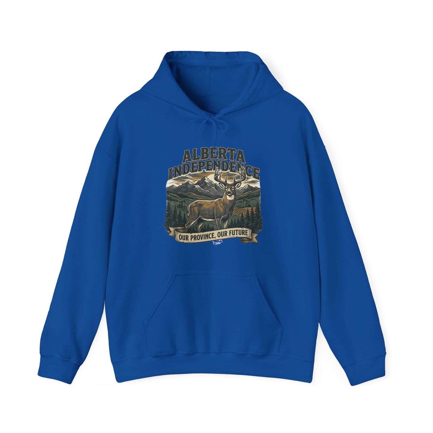 Alberta Independence Buck Hoodie — Whitetail Deer Graphic