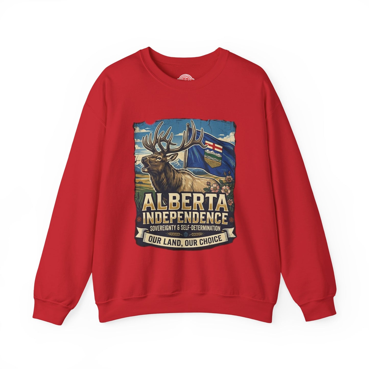 Alberta Independence Sweatshirt — Alberta Flag & Bull Elk