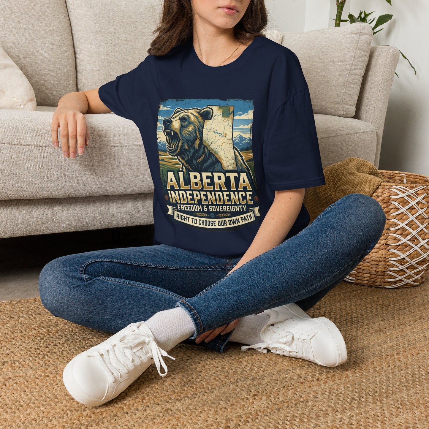 Alberta Independence Grizzly T-Shirt — Support Alberta with Provincial Outline