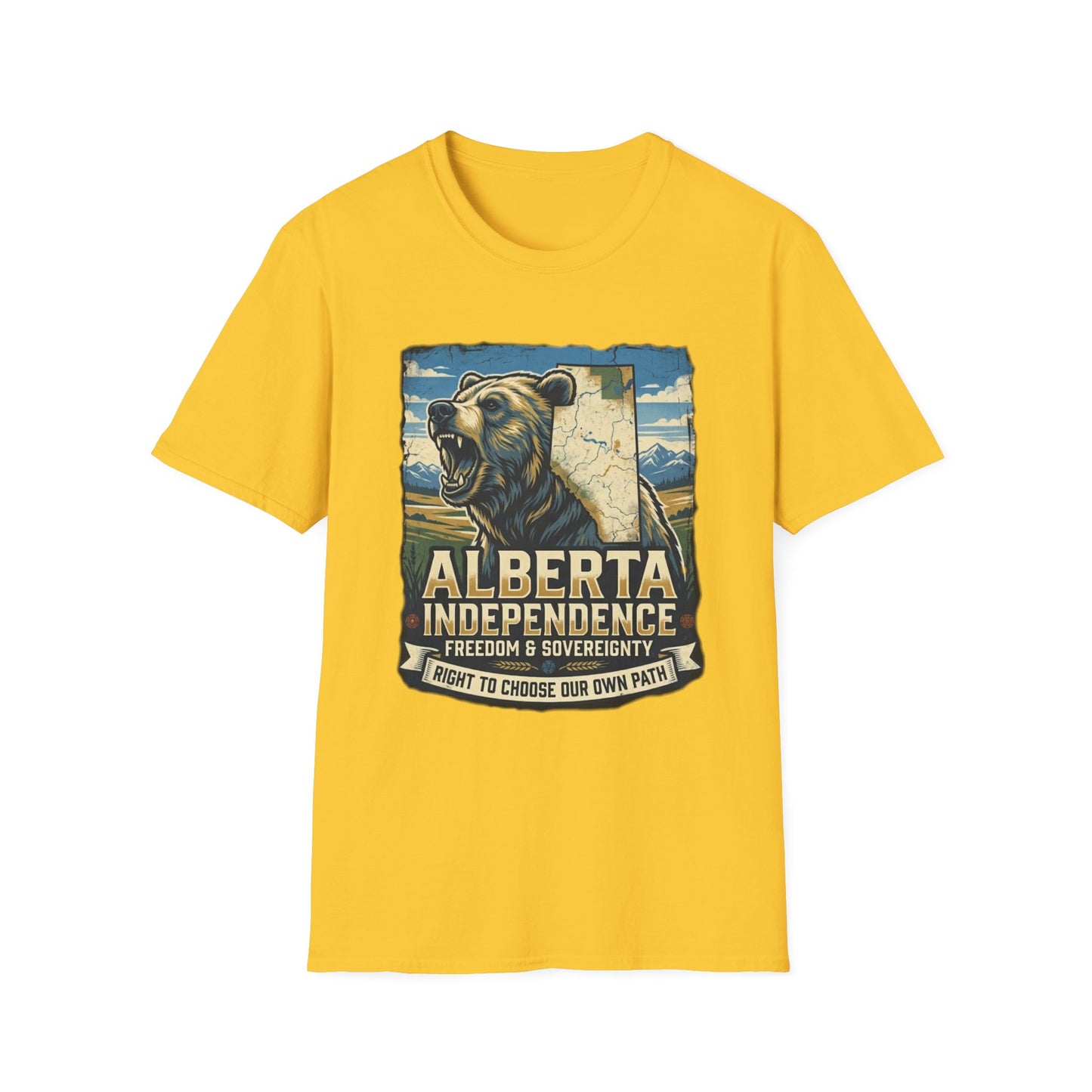Alberta Independence Grizzly T-Shirt — Support Alberta with Provincial Outline