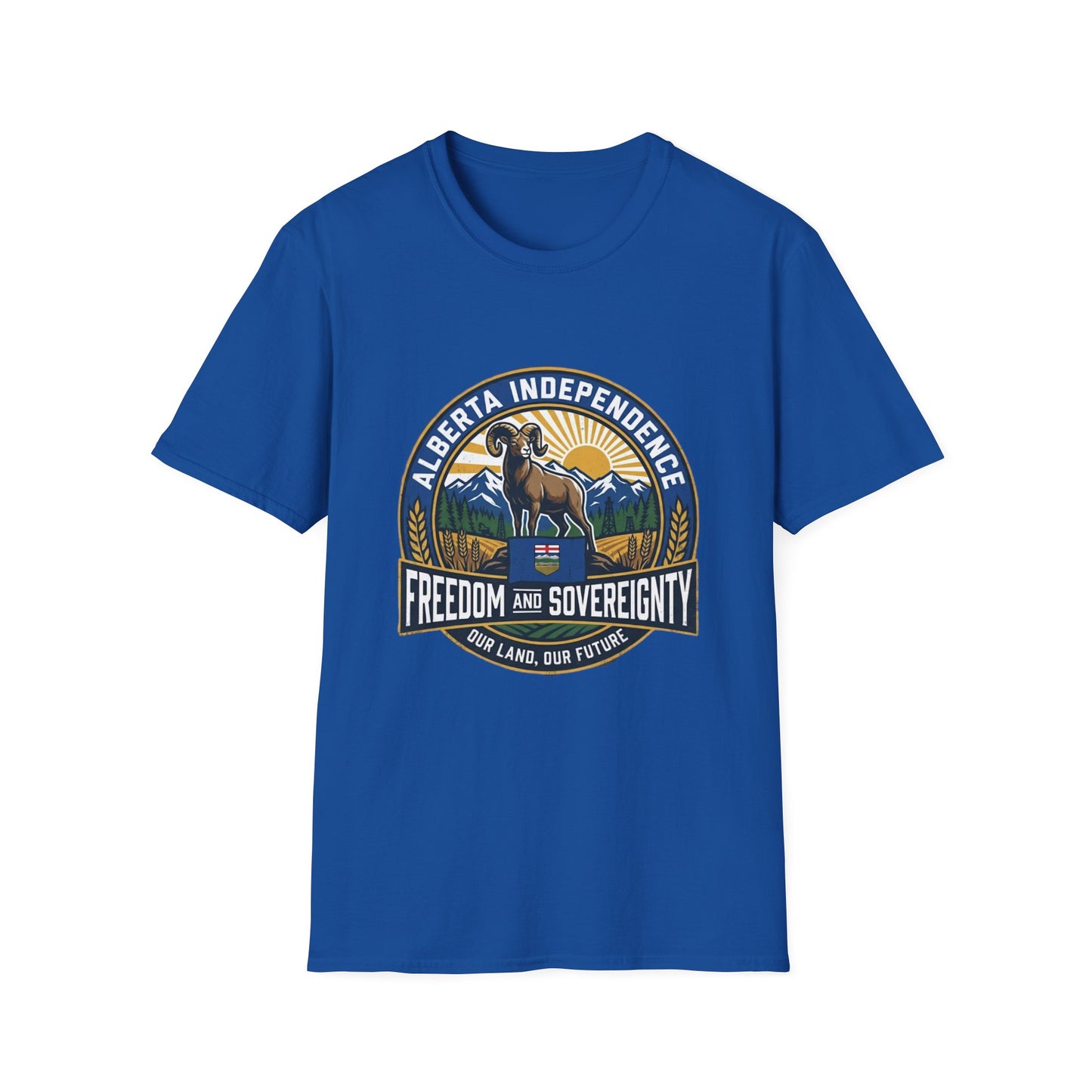 Alberta Independence Support T-Shirt — Rockies & Bighorn Sheep