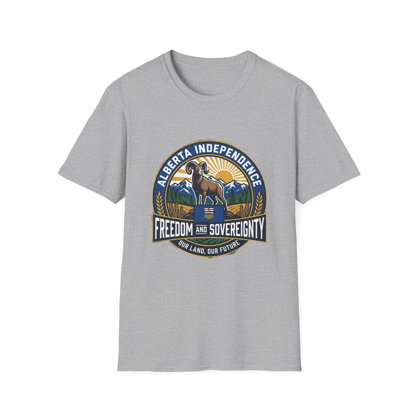 Alberta Independence Support T-Shirt — Rockies & Bighorn Sheep