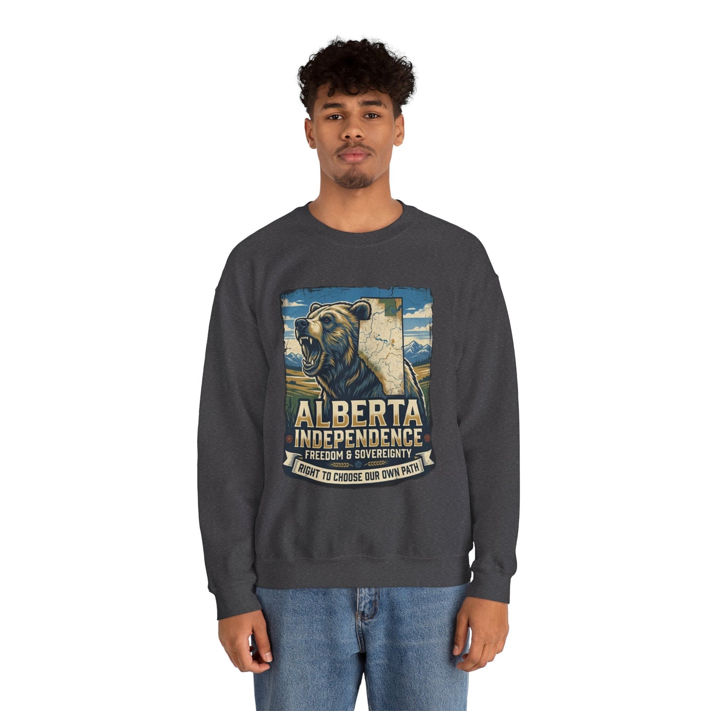 Alberta Independence Crewneck Sweatshirt — Grizzly Bear