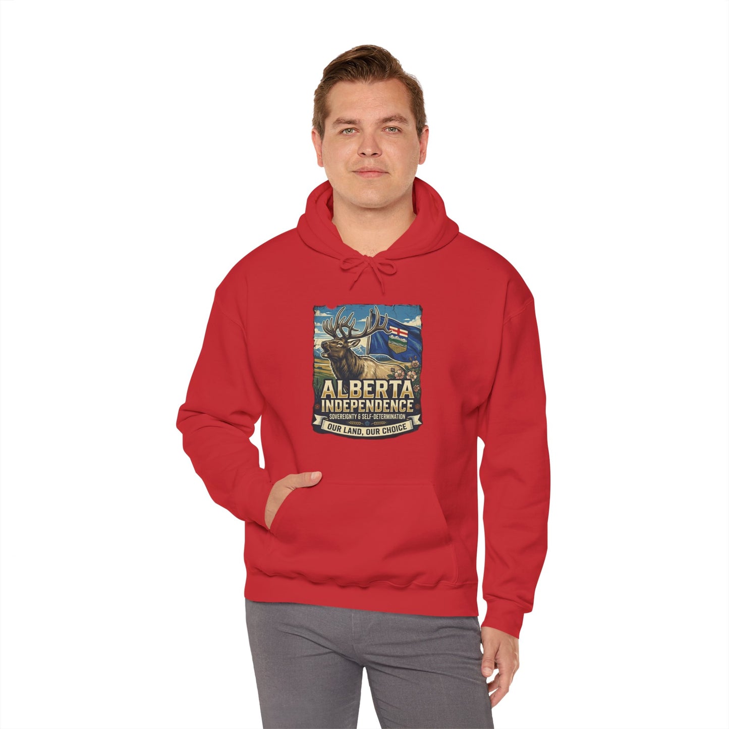 Alberta Independence Hoodie — Bull Elk & Flag