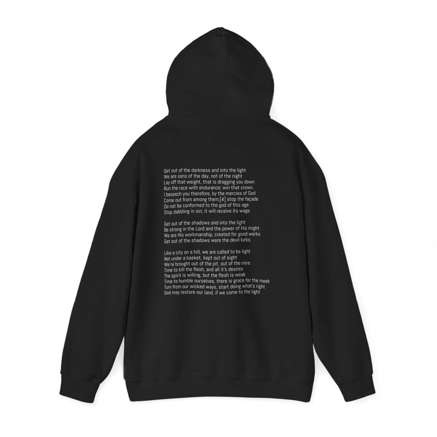 Music Lover Hoodie with 'Come to the Light' Lyrics and Album Cover