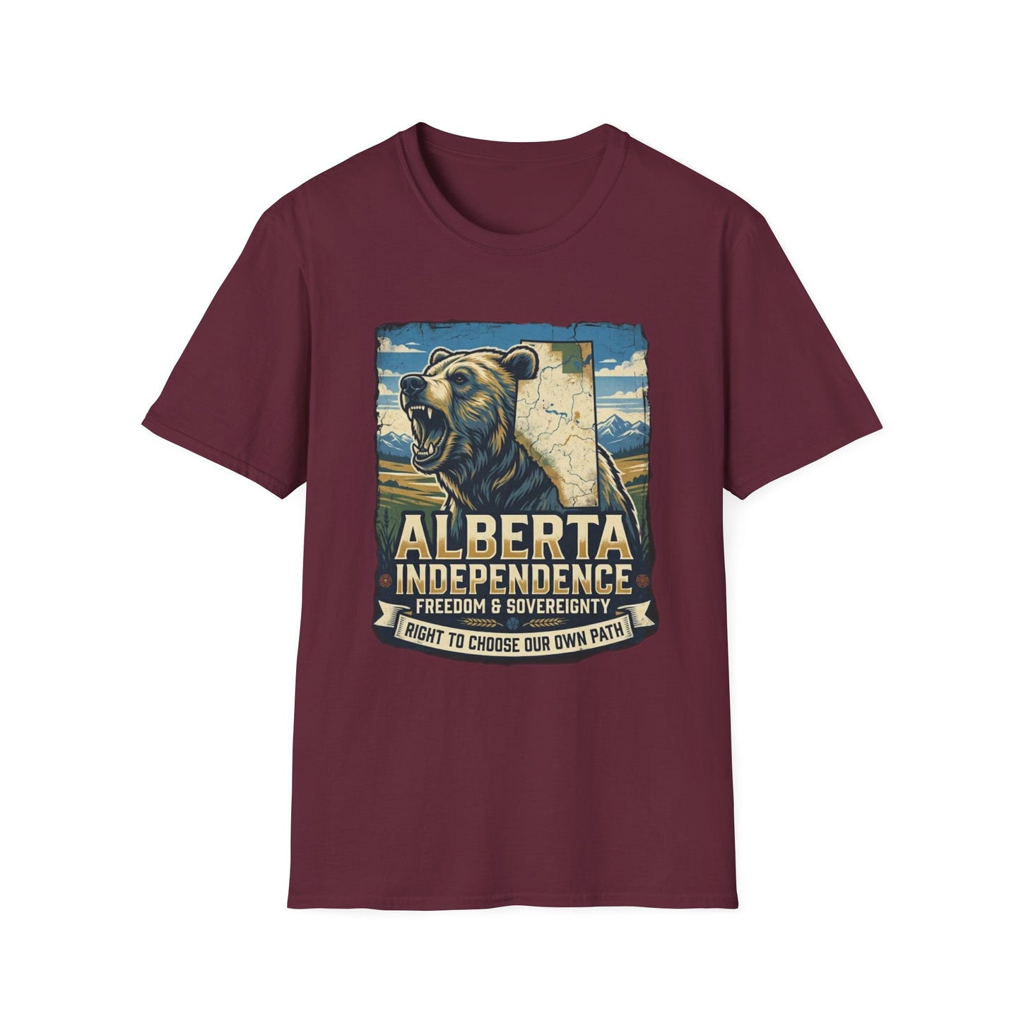 Alberta Independence Grizzly T-Shirt — Support Alberta with Provincial Outline