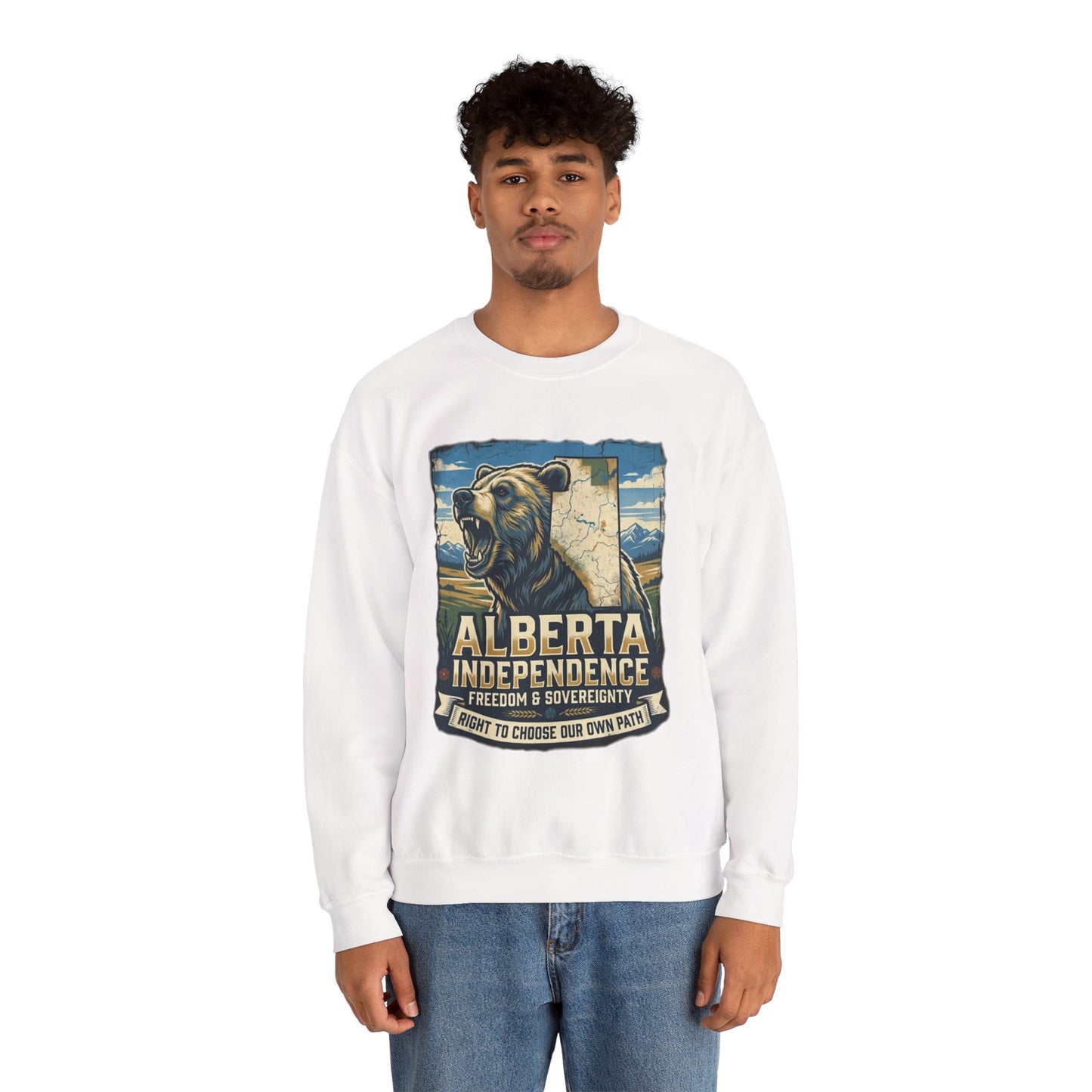 Alberta Independence Crewneck Sweatshirt — Grizzly Bear