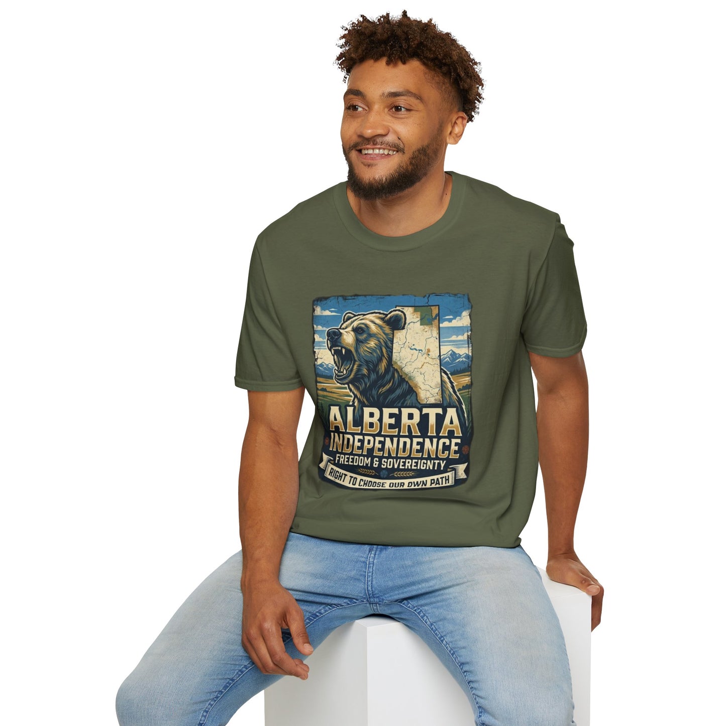 Alberta Independence Grizzly T-Shirt — Support Alberta with Provincial Outline