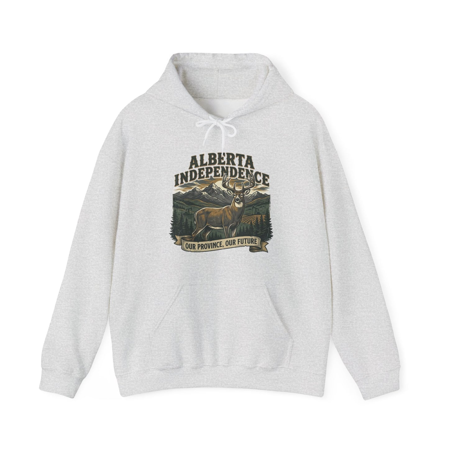Alberta Independence Buck Hoodie — Whitetail Deer Graphic