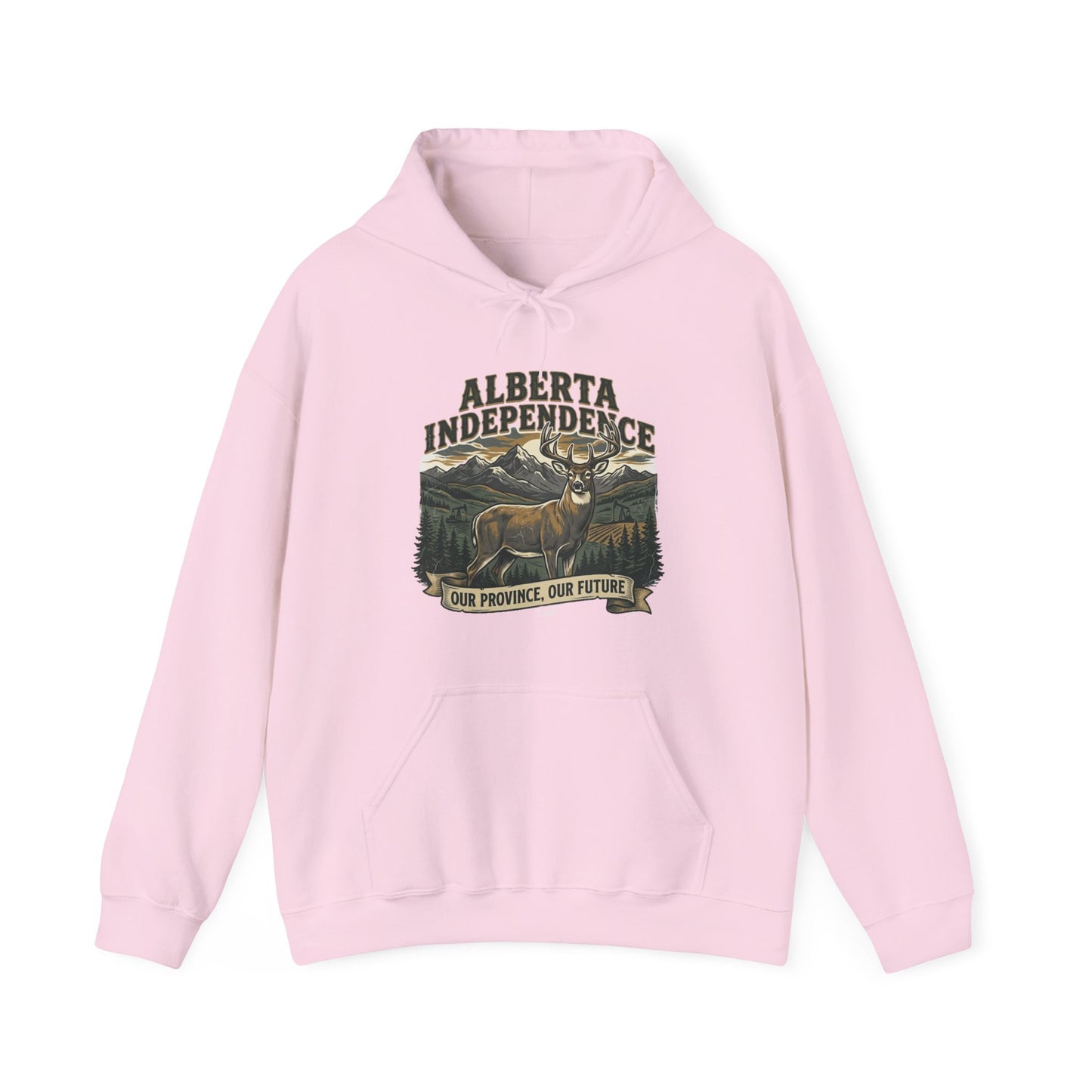 Alberta Independence Buck Hoodie — Whitetail Deer Graphic