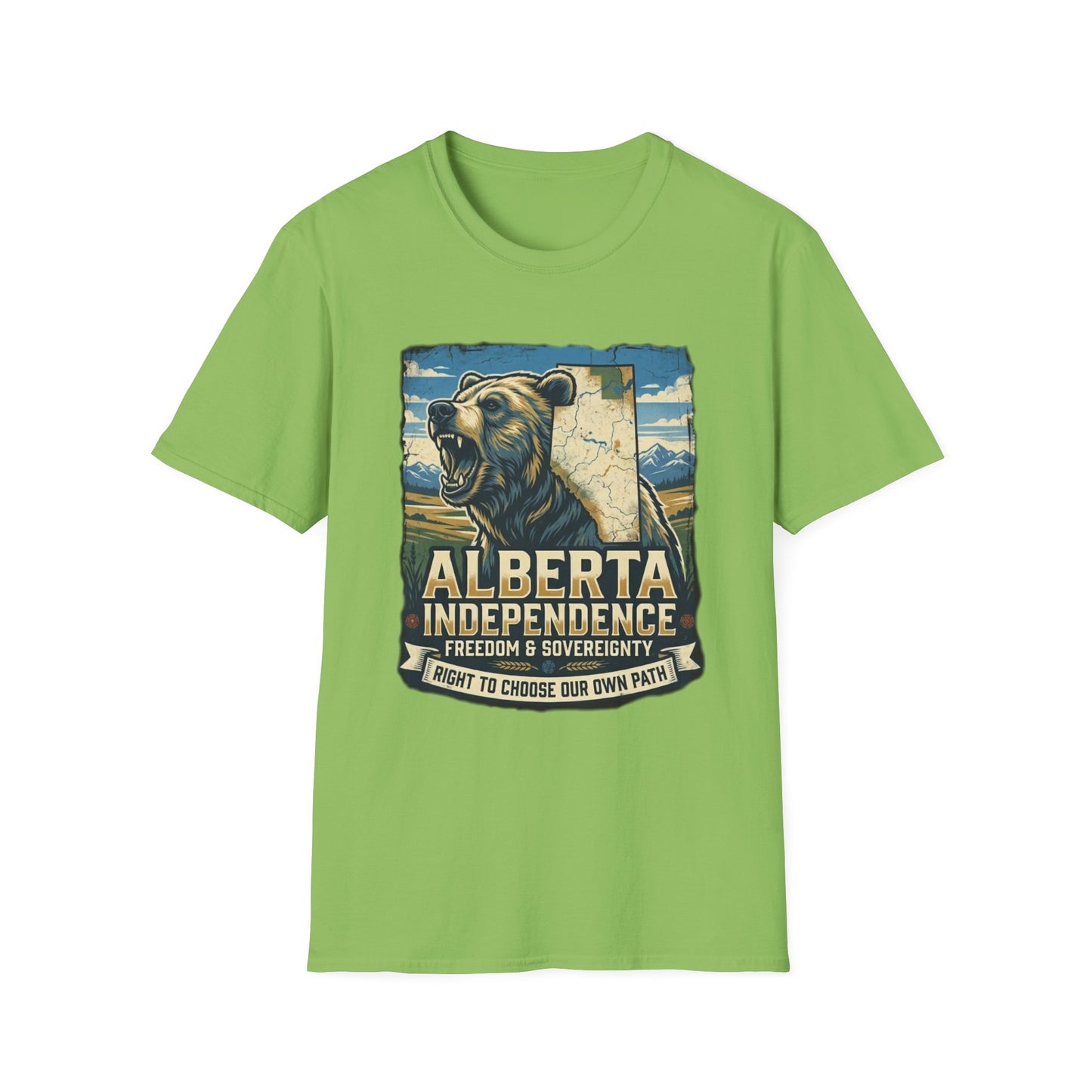 Alberta Independence Grizzly T-Shirt — Support Alberta with Provincial Outline