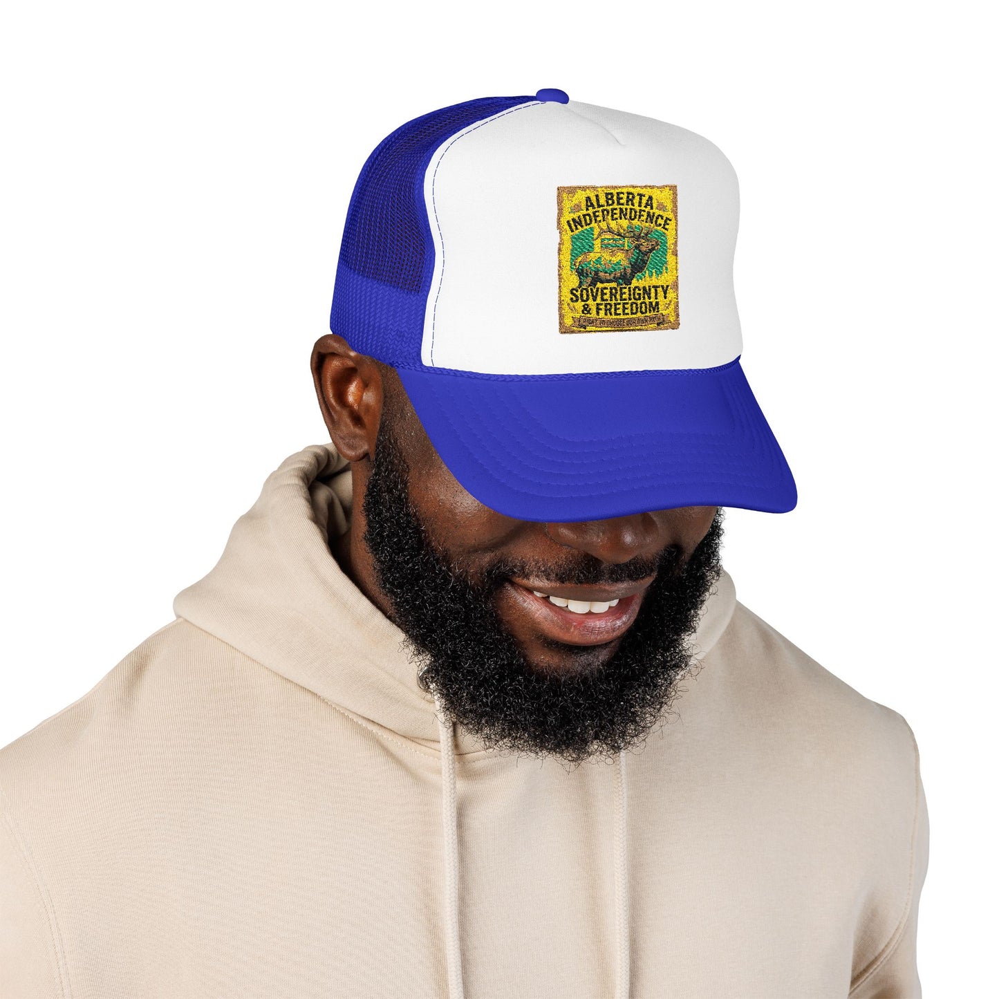 Alberta Independence Foam Trucker Hat - Bull Elk