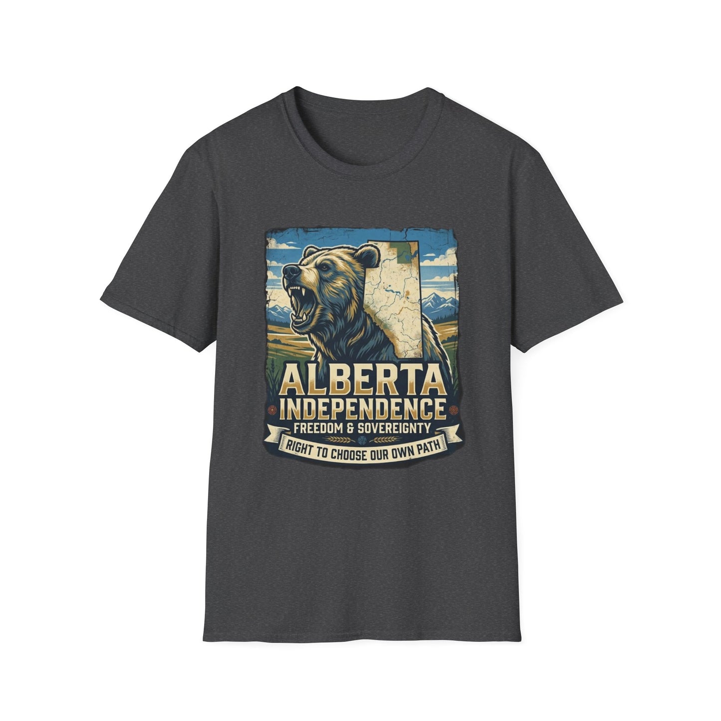 Alberta Independence Grizzly T-Shirt — Support Alberta with Provincial Outline