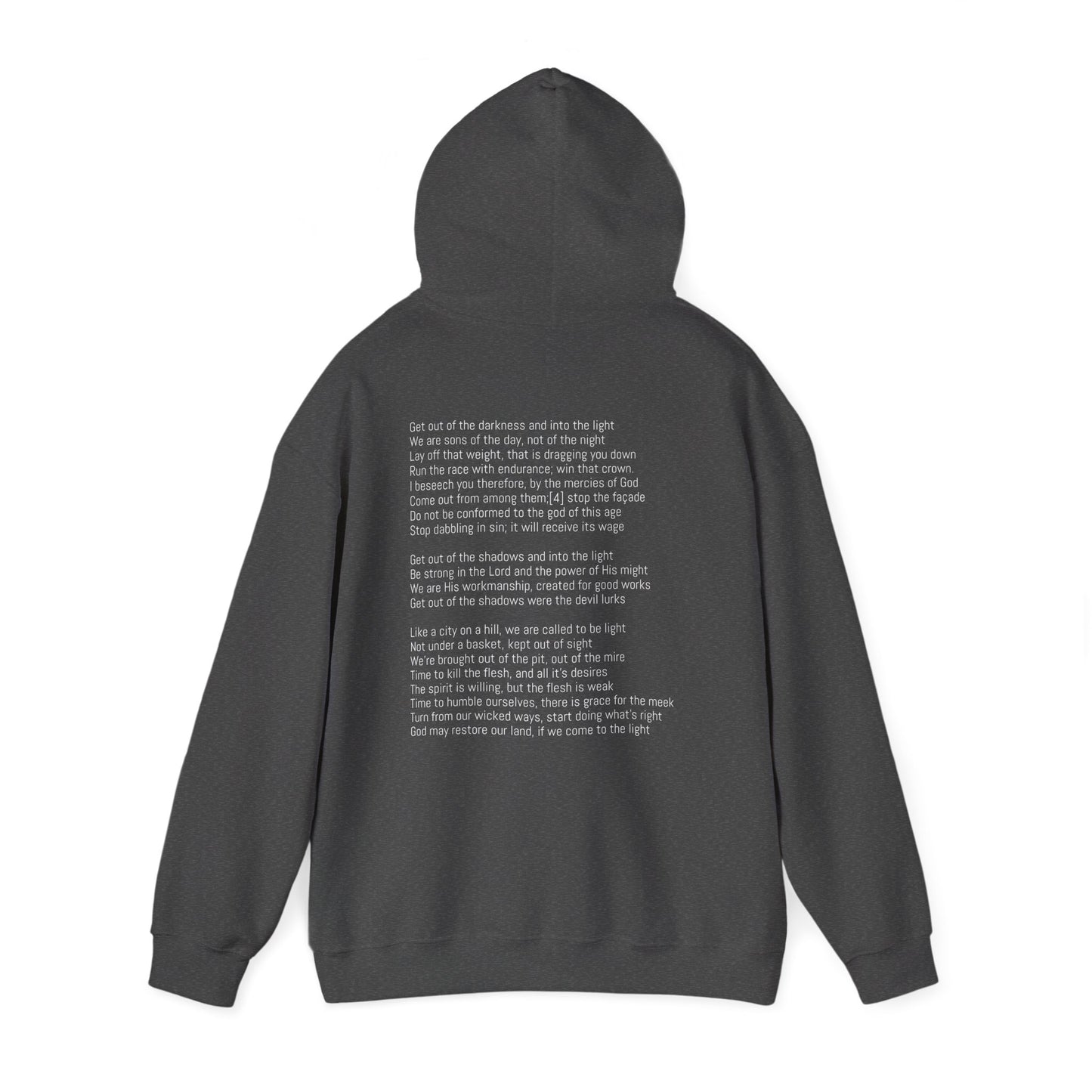 Music Lover Hoodie with 'Come to the Light' Lyrics and Album Cover
