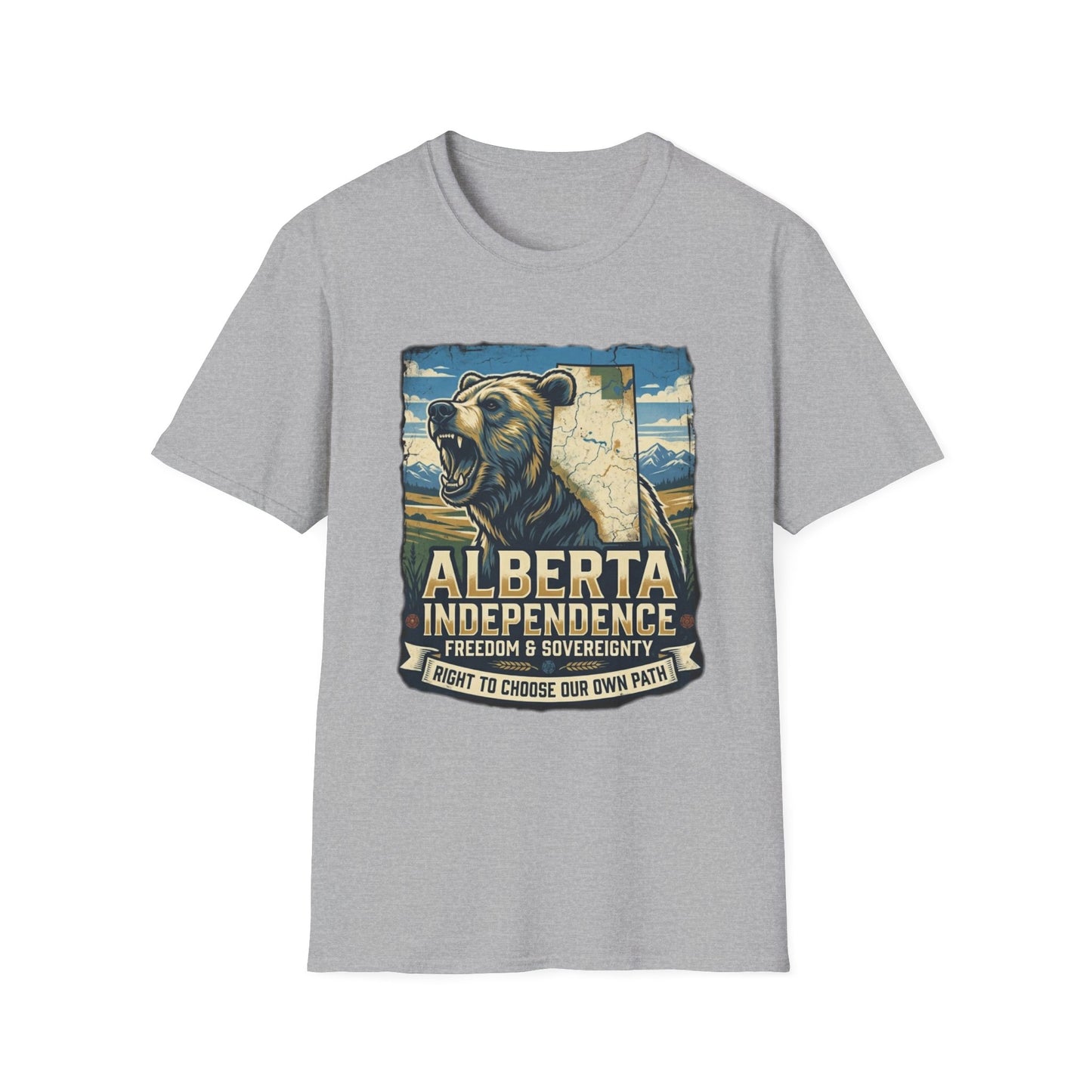 Alberta Independence Grizzly T-Shirt — Support Alberta with Provincial Outline