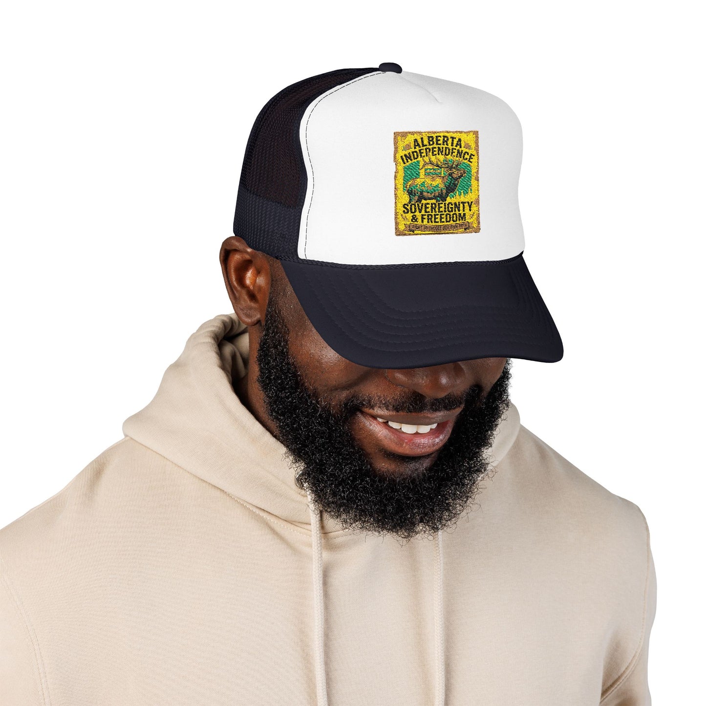 Alberta Independence Foam Trucker Hat - Bull Elk