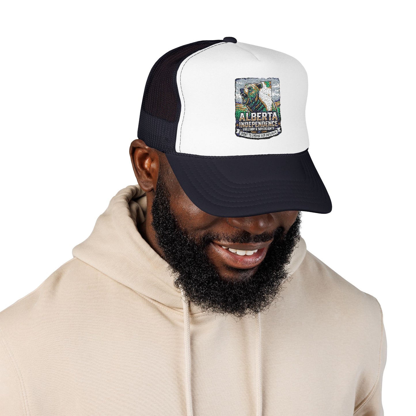 Alberta Independence Trucker Hat — Grizzly Bear & Province Outline