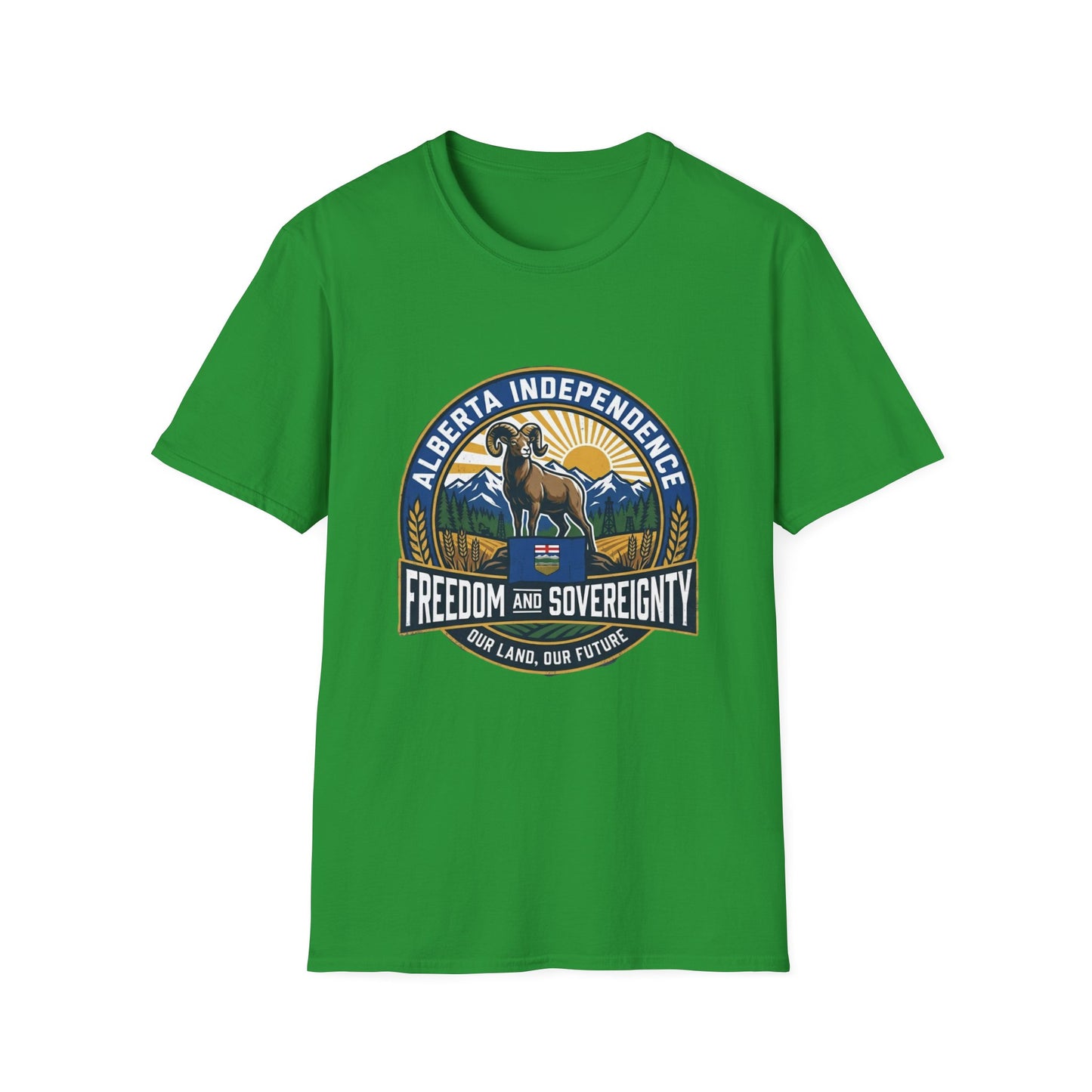 Alberta Independence Support T-Shirt — Rockies & Bighorn Sheep