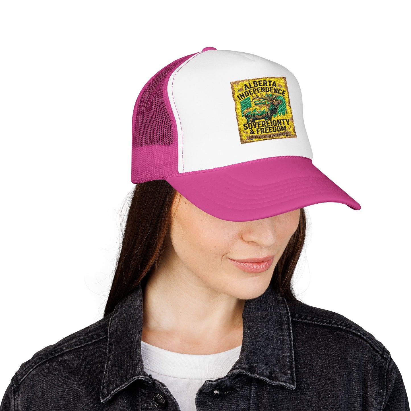 Alberta Independence Foam Trucker Hat - Bull Elk