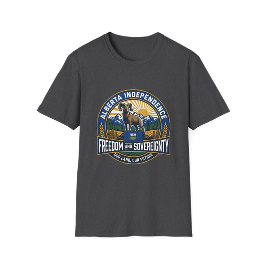 Alberta Independence Support T-Shirt — Rockies & Bighorn Sheep