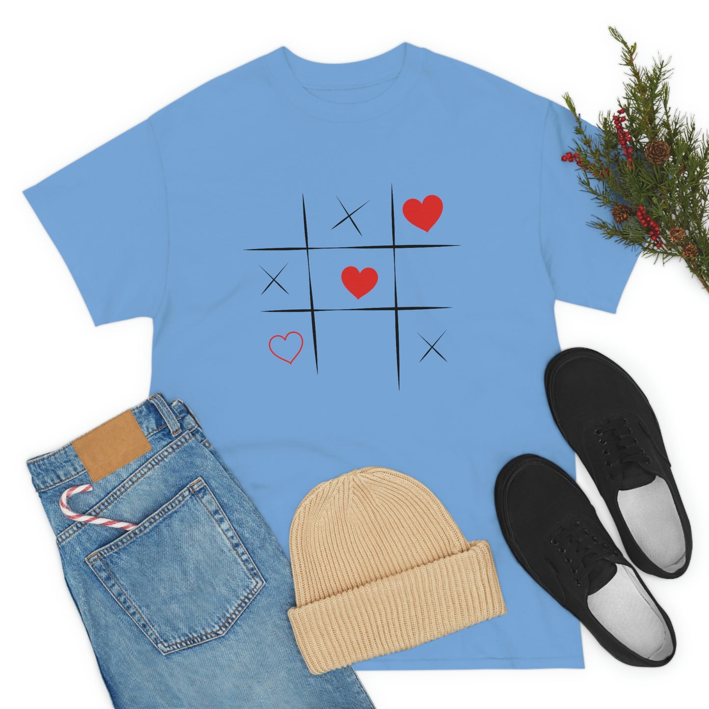 X & Hearts Unisex Heavy Cotton Tee