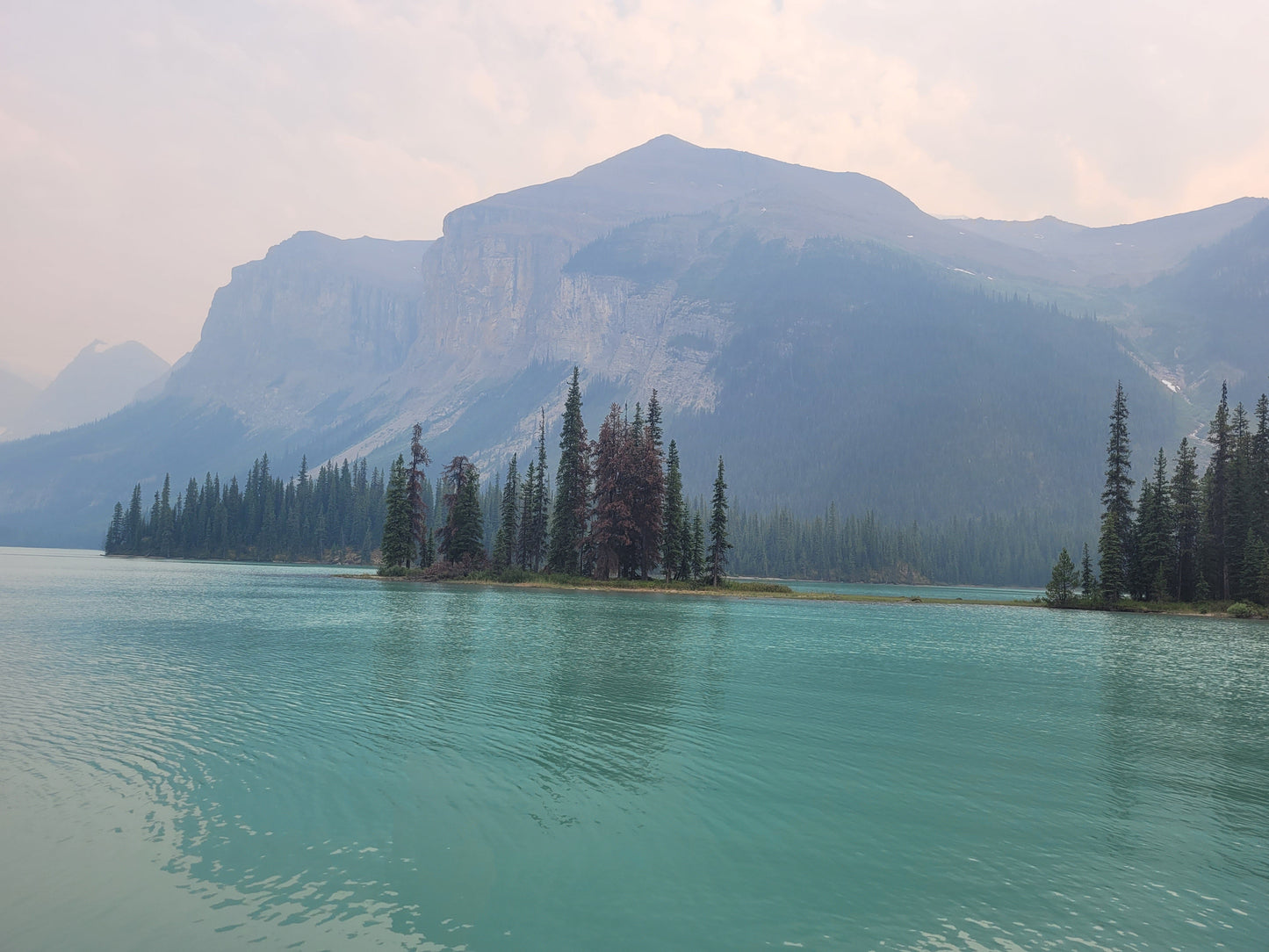 Beautiful Spirit Island on Maligne Lake, Jasper National Park.