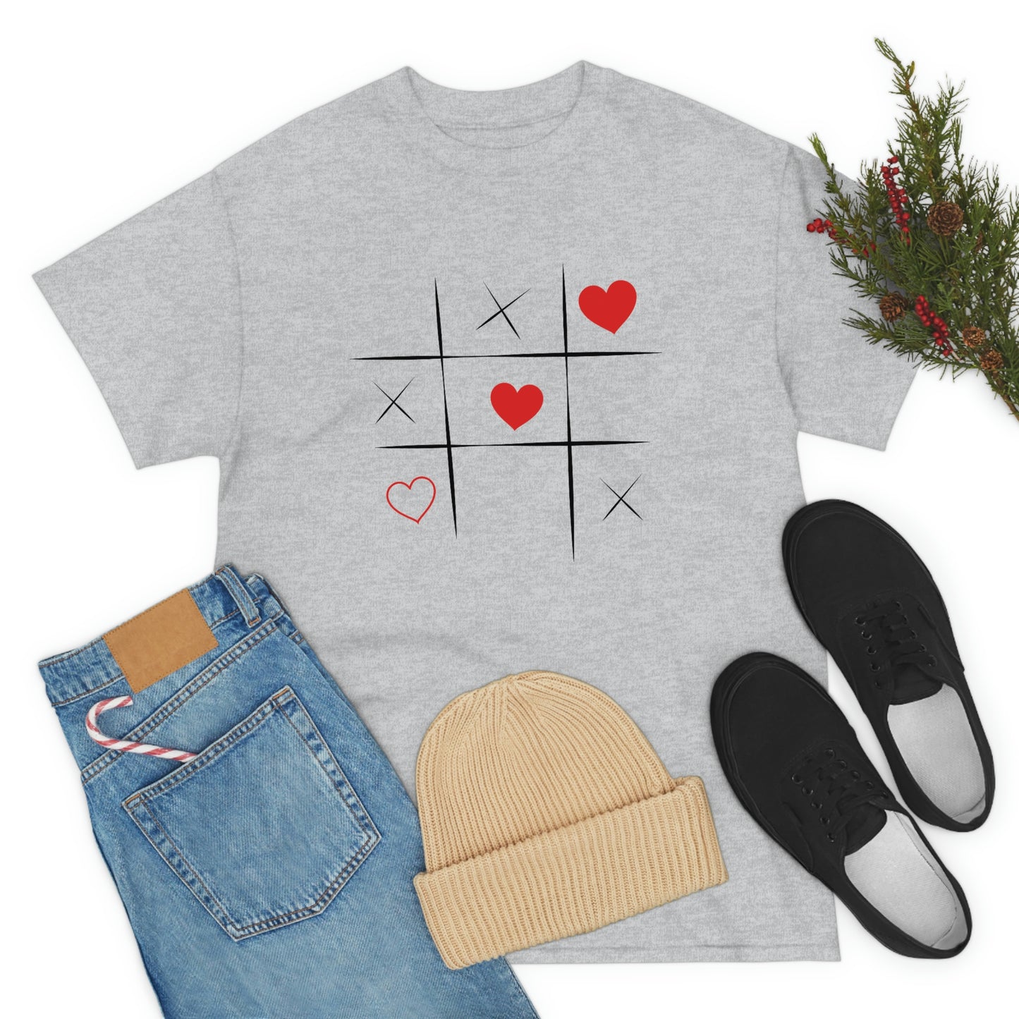 X & Hearts Unisex Heavy Cotton Tee