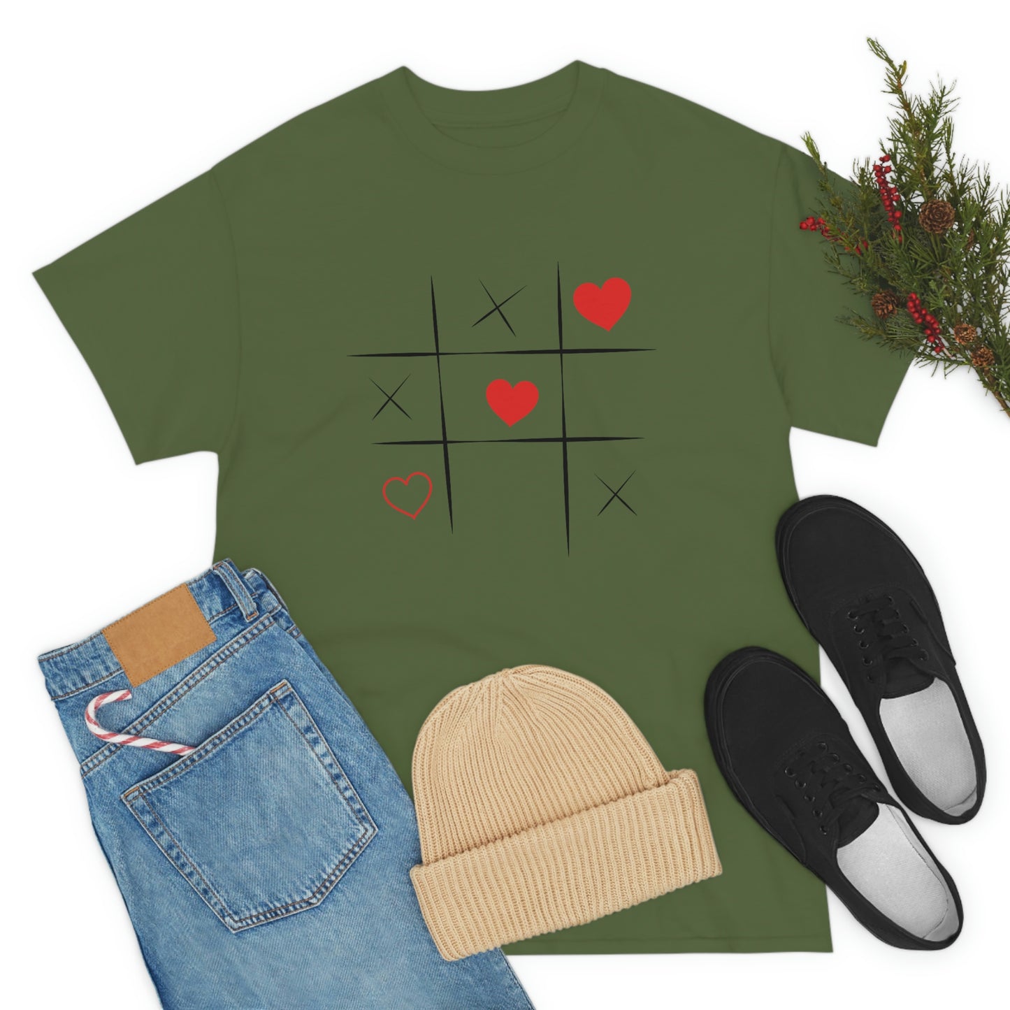 X & Hearts Unisex Heavy Cotton Tee