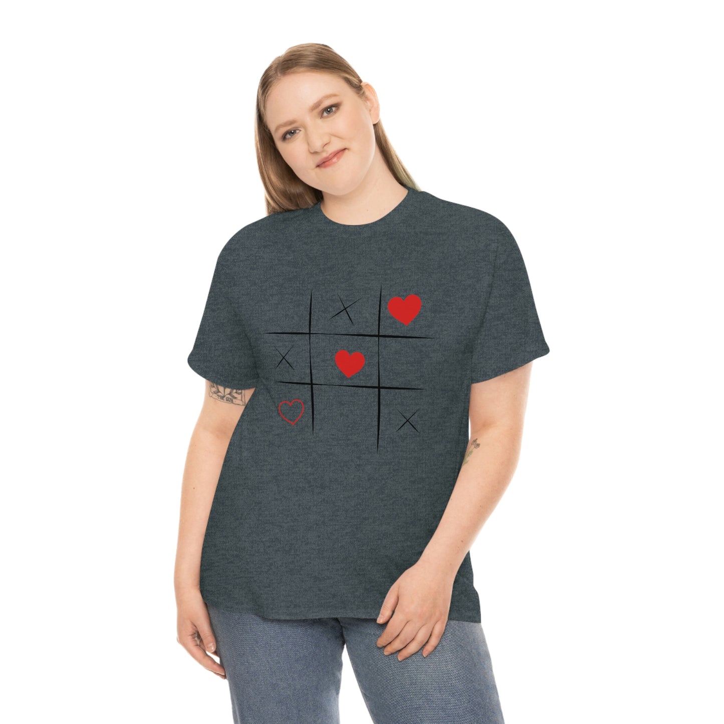 X & Hearts Unisex Heavy Cotton Tee