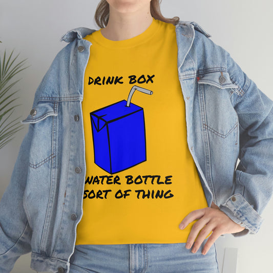 Drink Box Water Bottle Unisex Heavy Cotton Tee