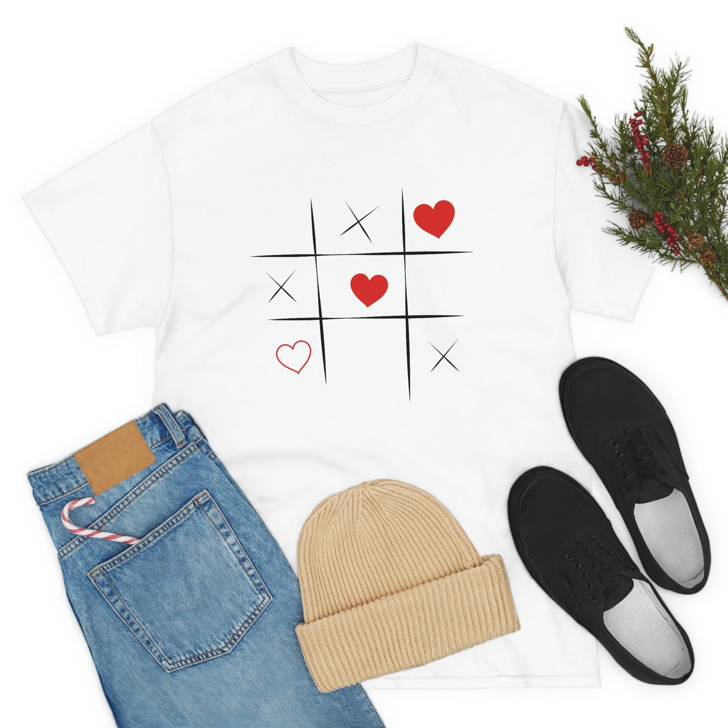 X & Hearts Unisex Heavy Cotton Tee