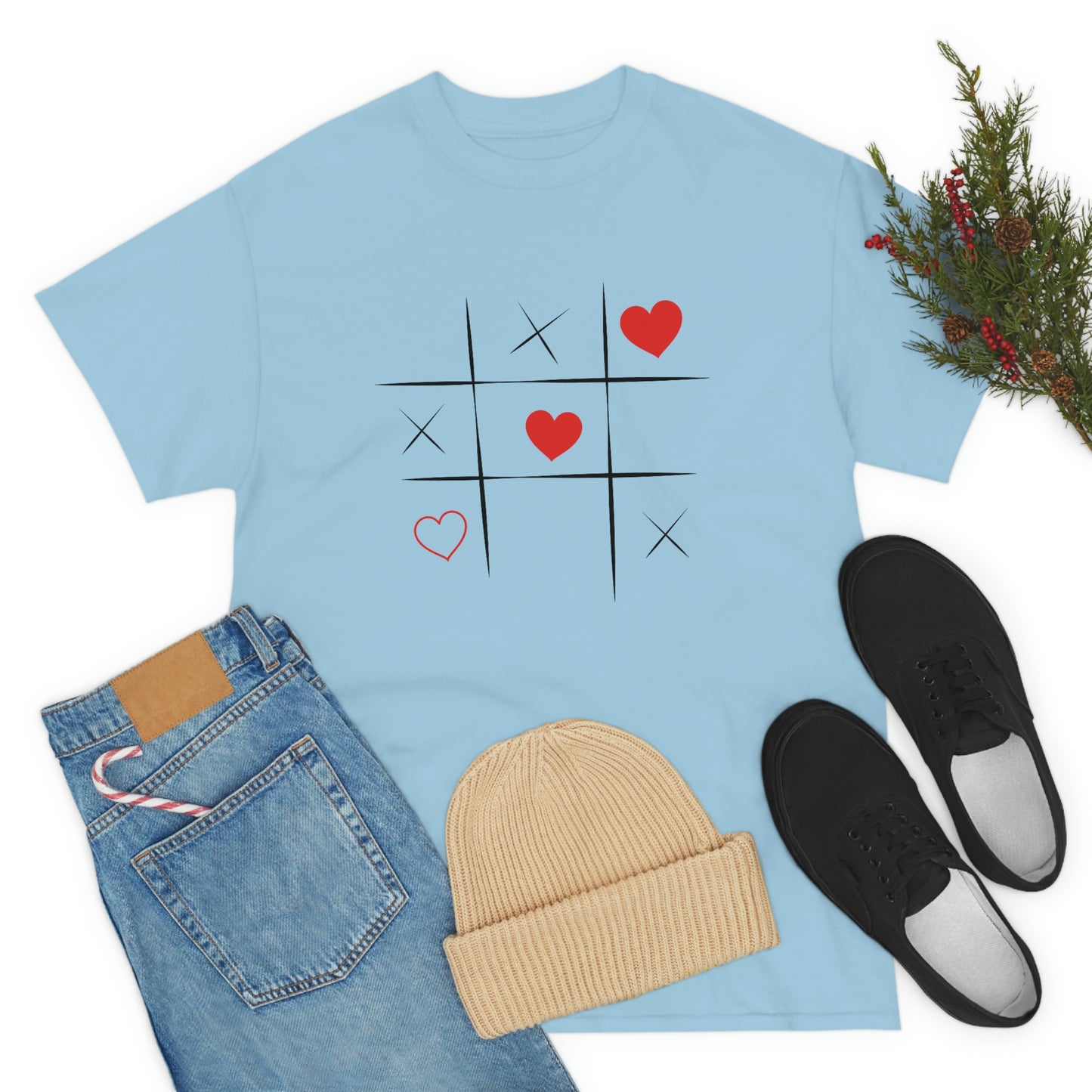 X & Hearts Unisex Heavy Cotton Tee